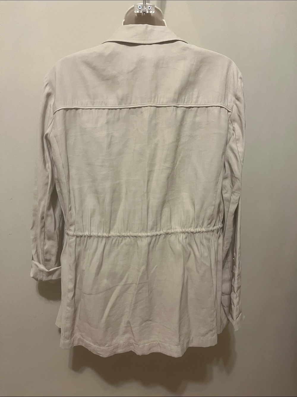 Zara Light Beige Zip-Front Drawstring Utility Jacket - Picture 4 of 14